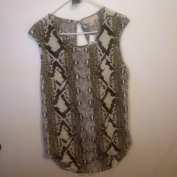Michael Kors Tops - Michael Kors Snake Print Gold Chain Preowned SIZE L